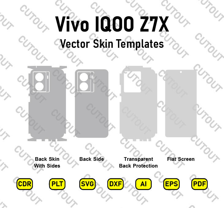 Vivo IQOO Z7X Vector Skin Cut Files