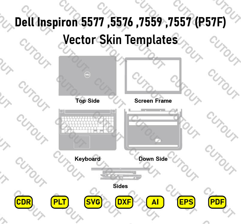 Dell Inspiron 7557, 7559, 5576, 5577 (P57F) Vector Skin Cut Files