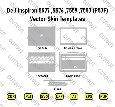Dell Inspiron 7557, 7559, 5576, 5577 (P57F) Vector Skin Cut Files