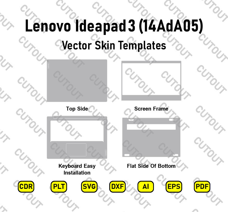 Lenovo Ideapad 3 14AdA05 Vector Skin Cut Files