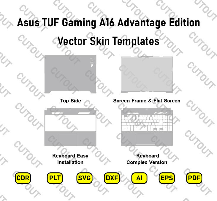 Asus TUF Gaming A16 Advantage Edition Ryzen Vector Skin Cut Files