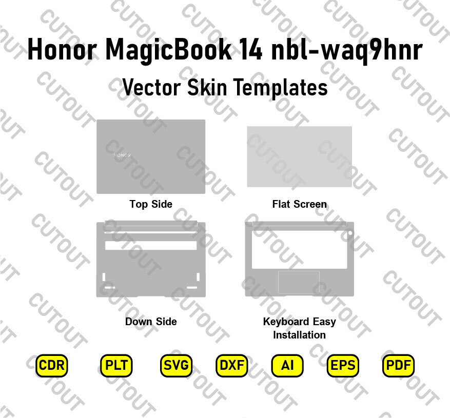 Honor MagicBook 14 nbl-waq9hnr Vector Skin Cut Files