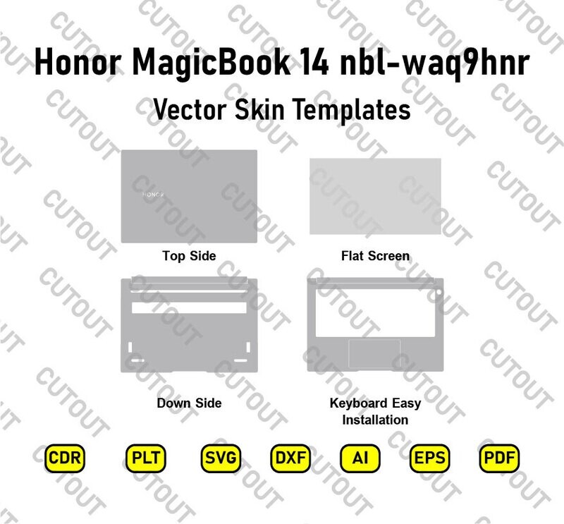 Honor MagicBook 14 nbl-waq9hnr Vector Skin Cut Files