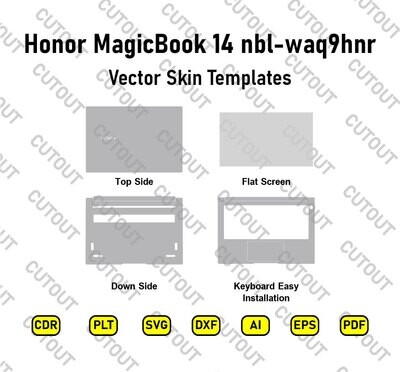 Honor MagicBook 14 nbl-waq9hnr Vector Skin Cut Files
