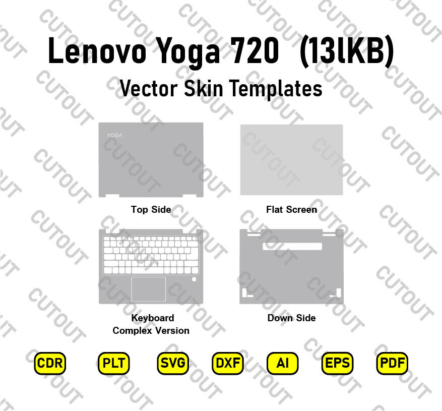 Lenovo Yoga 720 - 13lKB Vector Skin Cut Files