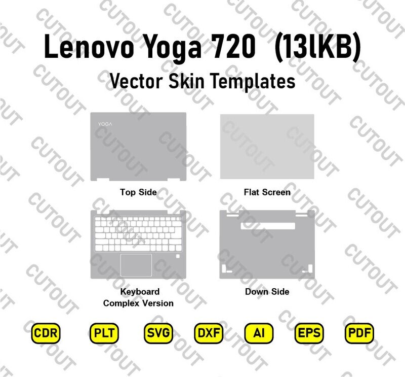 Lenovo Yoga 720 - 13lKB Vector Skin Cut Files