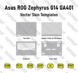 Archivos de corte de piel vectorial Asus ROG Zephyrus G14 GA401