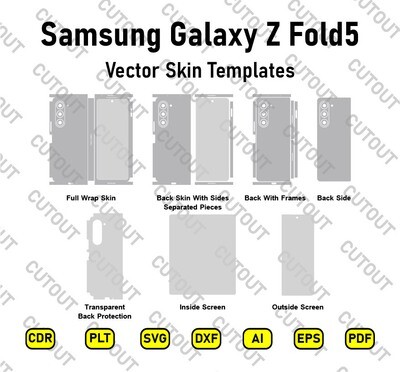 Samsung Galaxy Z Fold5 Vector Skin Cut Files