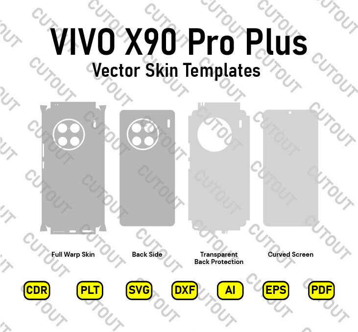 Vivo X90 Pro+ Plantillas de archivo de corte de piel vectorial