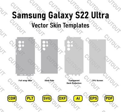 Samsung Galaxy S22 Ultra 5G Vector Skin Templates + PSD Mockup