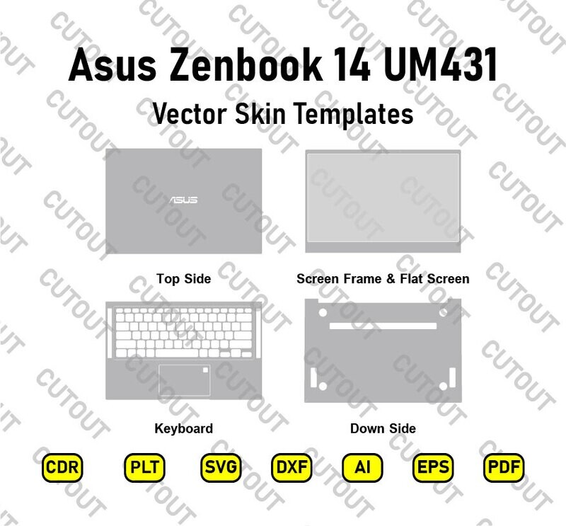 Asus Zenbook 14 UM431 Vector Skin Cut Files