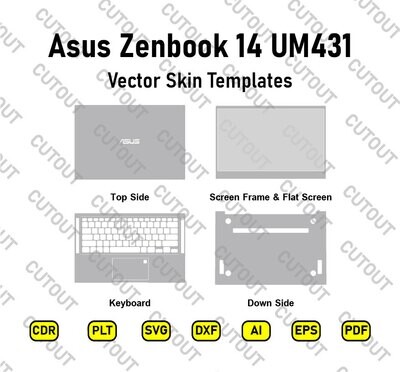 Asus Zenbook 14 UM431 Vector Skin Cut Files
