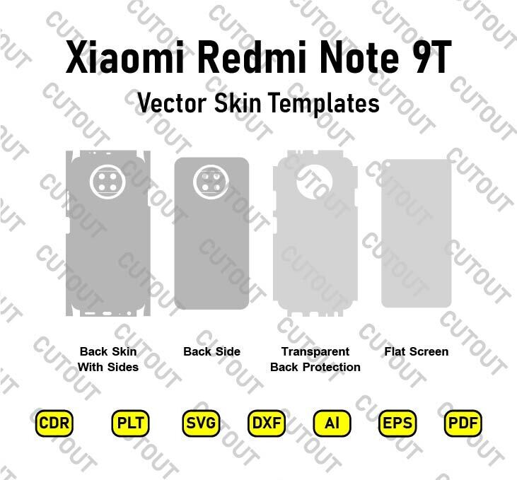 Xiaomi Redmi Note 9T Vektor-Skin-Cut-Dateien