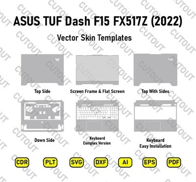 ASUS TUF Dash F15 FX517Z (2022) Vector Skin Cut Files