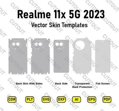 Archivos de corte de piel vectorial Realme 11x 5G 2023