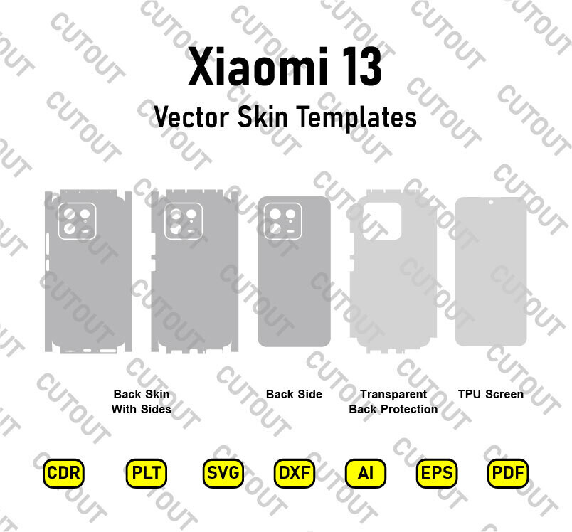 Xiaomi 13 Vector Skin Cut Files Template