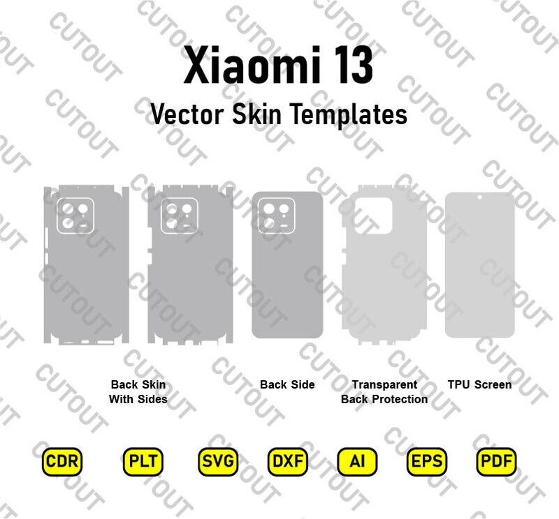 Xiaomi 13 Vector Skin Cut Files Template
