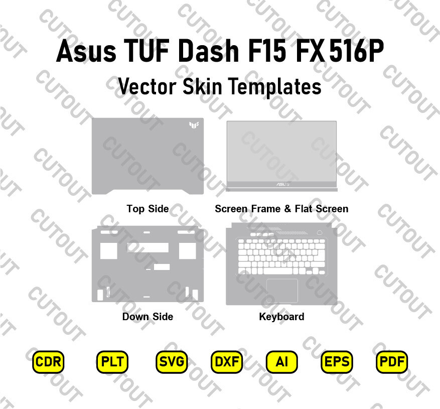 Asus TUF Dash F15 FX516P Vector Skin Cut Files