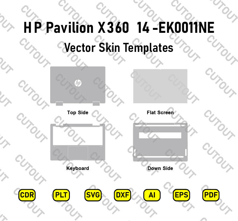 HP Pavilion X360 14-EK0011NE Vector Skin Cut Files