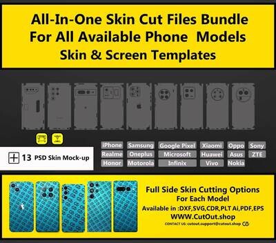 All-In-One Bundle - Phones Vector Skin Cut File Templates
