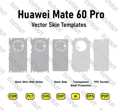 Archivos de corte de piel vectorial para Huawei Mate 60 Pro