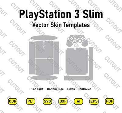 PlayStation 3 Super Slim Vector Skin Cut Files