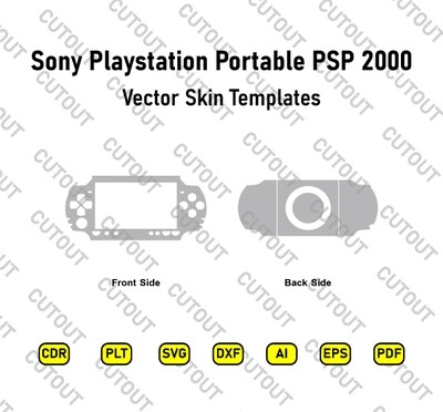 Sony Playstation Portable PSP 2000 Vector Skin Cut Files