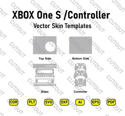 Xbox One S and Controller Vector Skin Cut Files