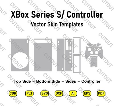 Xbox Series S and Controller Vector Skin Cut Files