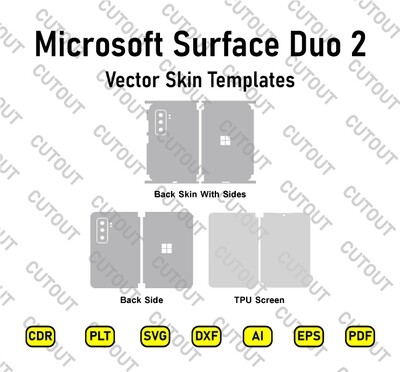 Archivos de corte de apariencia vectorial de Microsoft Surface Duo 2