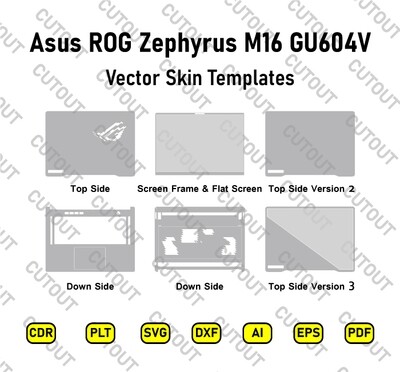 ​Archivos de corte de piel vectoriales para Asus ROG Zephyrus M16 GU604V (2023)