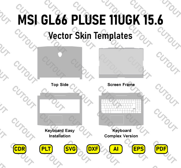 MSI GL66 PLUSE 11UGK 15.6 Vector Skin Cut Files