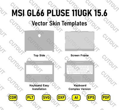 ​Archivos de corte de piel vectorial MSI GL66 PLUSE 11UGK 15.6