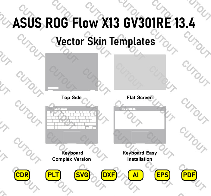 ASUS ROG Flow X13 GV301RE 13.4 Vector Skin Cut Files
