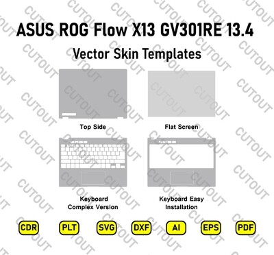 ASUS ROG Flow X13 GV301RE 13.4 Vector Skin Cut Files