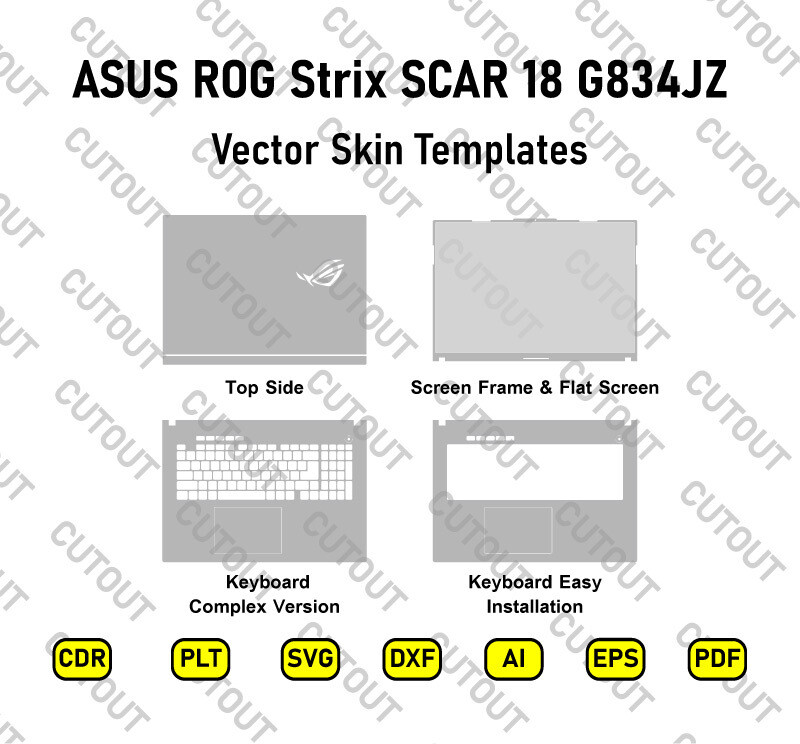 ASUS ROG Strix SCAR 18 G834JZ Vector Skin Cut Files