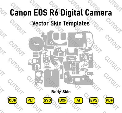 Canon EOS R6 Digital Camera Vector Skin Cut Files