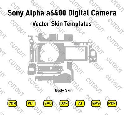Sony Alpha a6400 Digital Camera Vector Skin Cut Files
