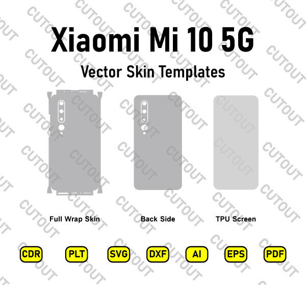 Xiaomi MI 10 5G Vector Skin Cut Files
