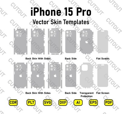 ​Archivos de corte de piel vectorial del iPhone 15 Pro