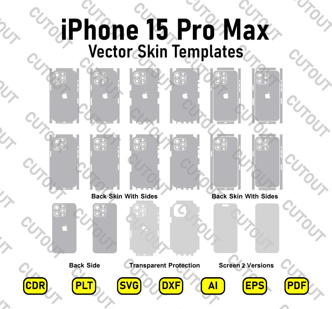 iPhone 15 Pro Max Vector Skin Cut Files