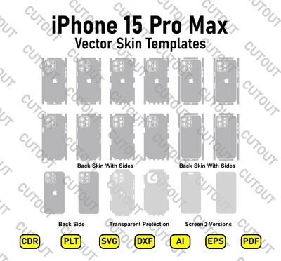 ​Archivos de corte de piel vectorial para iPhone 15 Pro Max