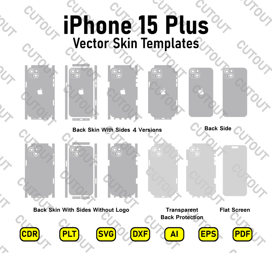 ​iPhone 15 Plus Vektor-Skin-Schnittdateien