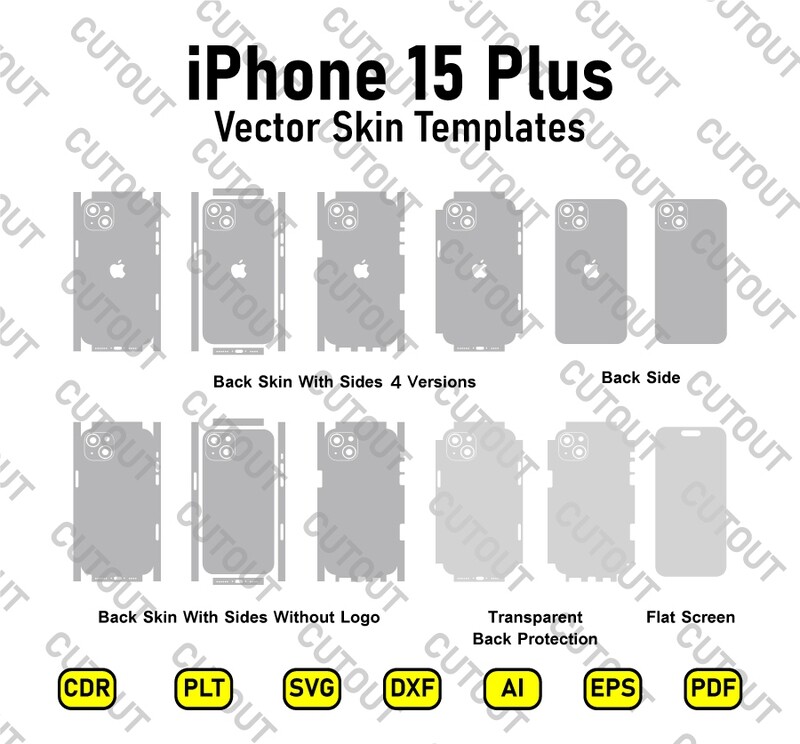 iPhone 15 Plus Vector Skin Cut Files