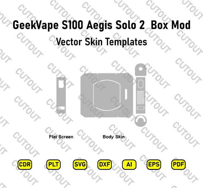 Geekvape S100 Aegis Solo 2  Box Mod Vector Skin Cut Files