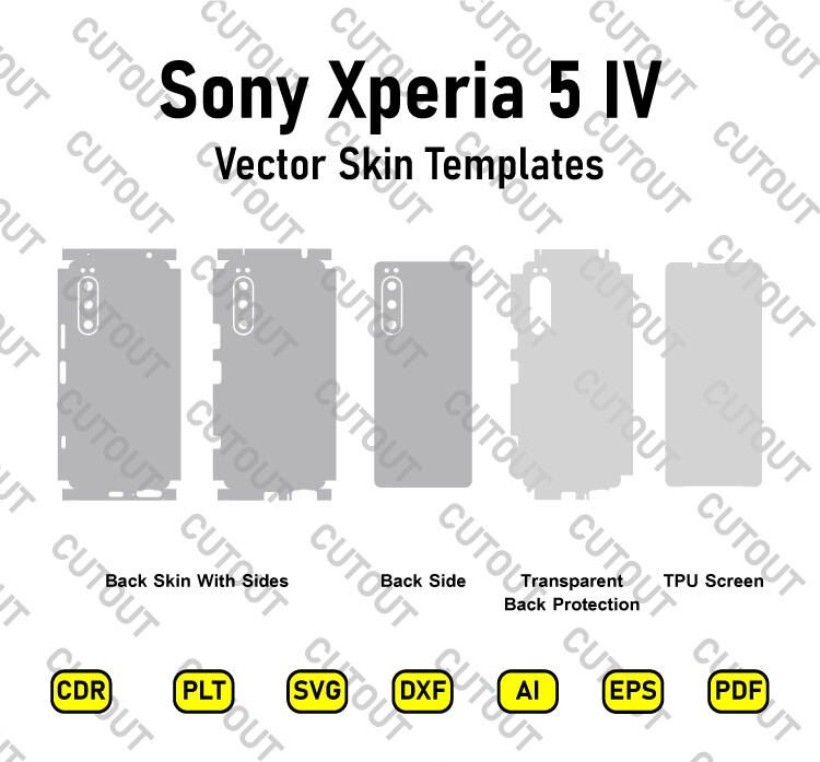 ​Archivos de corte de piel vectorial para Sony Xperia 5 IV