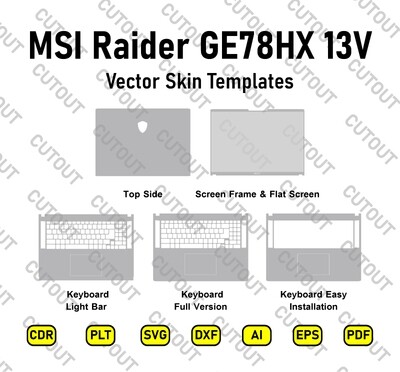​MSI Raider GE78HX 13V Vector Skin Cut Files​