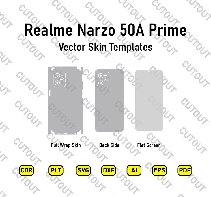 Realme Narzo 50A Prime Vector Skin Cut Files