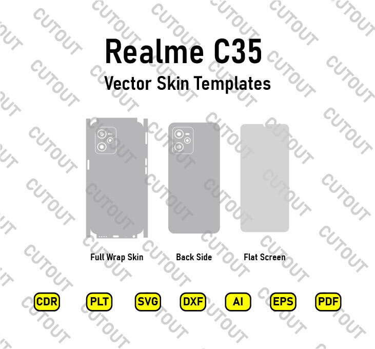 ​Archivos de corte de piel vectorial Realme C35