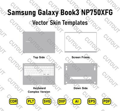 Archivos de corte de piel vectorial para Samsung Galaxy Book3 NP750XFG 15.6